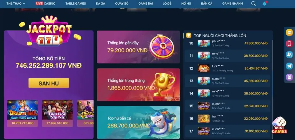 Giao diện chơi slot trên DH88 App